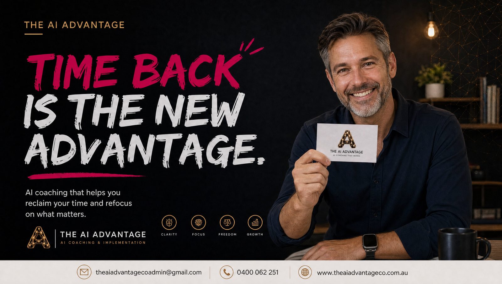 Social ad: Time back is the new advantage.