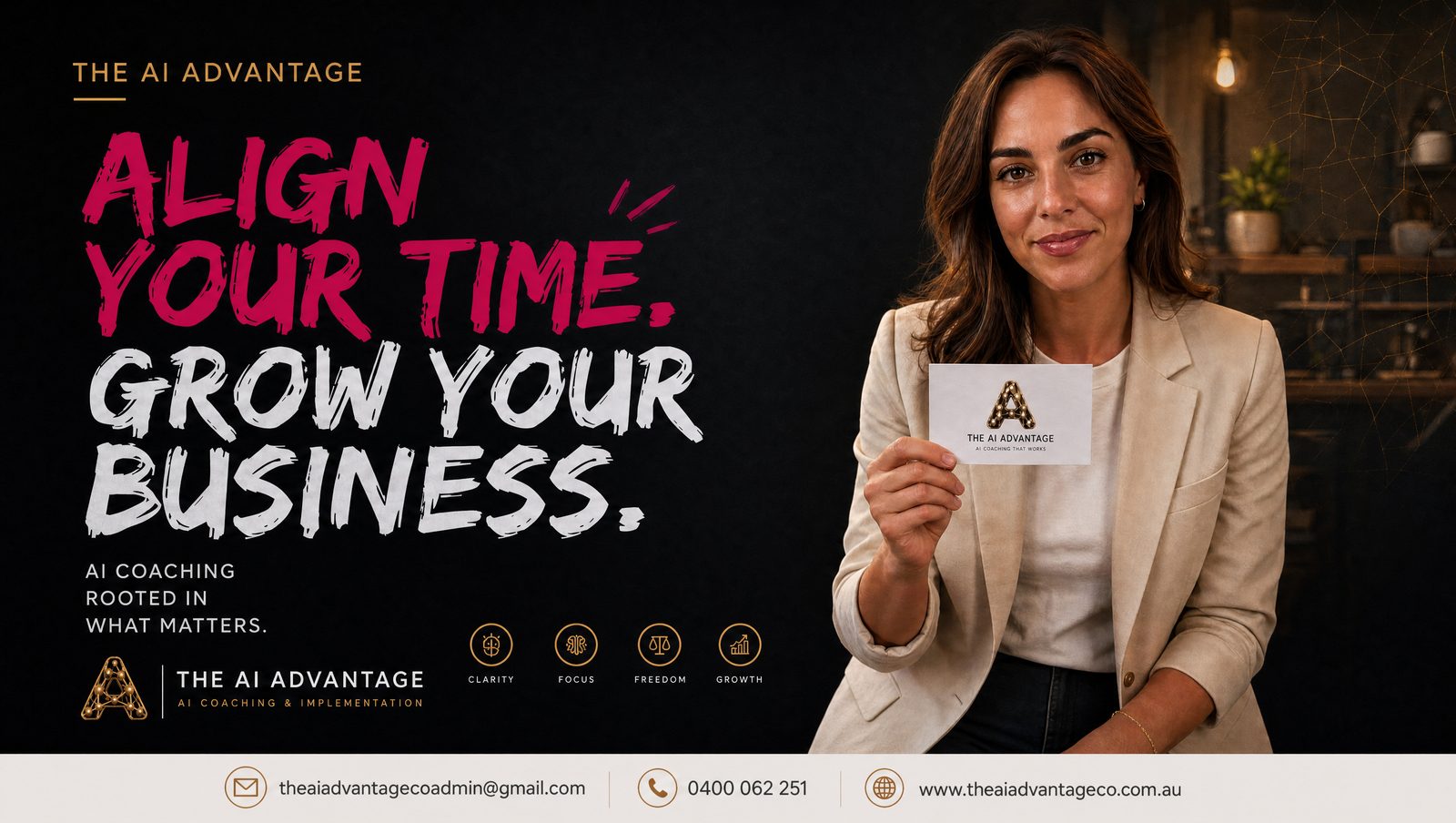 Social ad: Align your time, grow your business.